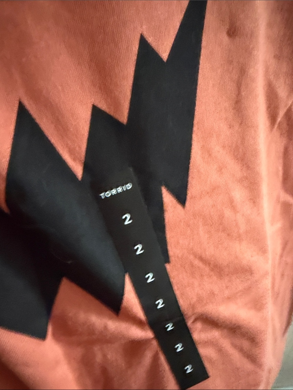 Torrid Orange and Black Pumpkin Face Raglan Top - Picture 4 of 6